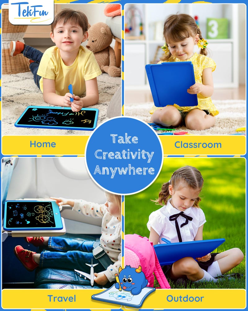 TEKFUN Kids Toys Gifts for 3+ Years Old Boys Girls Toddler  12inch LCD Writing Tablet Erasable Drawing Tablet Writing Pads  Kids Travel Toys Boys Girls Birthday Gifts Age 3 4 5 6 7 (Blue) - Image 5